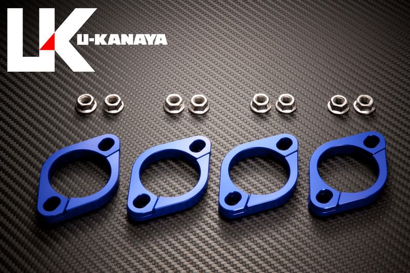 GPZ1000RX アルミ削り出しエキゾーストフランジ ブルー U-KANAYA｜バイク メンテ館
