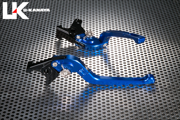 可倒式Rタイプ アルミビレットレバーセット ブルー(ツヤあり) U-KANAYA GSX-R125/GSX-S125(20年)