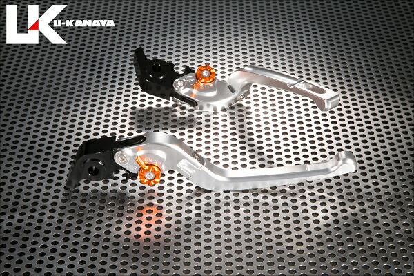 Aprilia RSV mille/R（04～08年） 可倒式Rタイプ アルミビレットレバーセット（シルバー） U-KANAYA