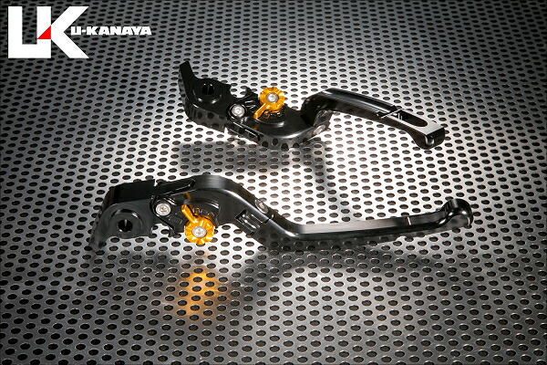 DUCATI Monster1100/S（モンスター）09年～ 可倒式Rタイプ アルミビレットレバーセット（ブラック） U-KANAYA