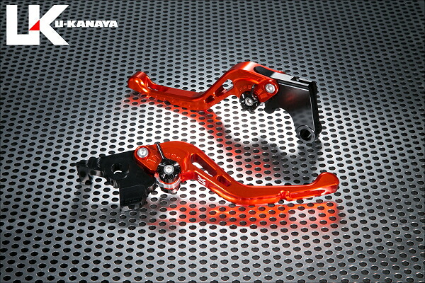ZX-9R（00～03年） GPタイプ ショートアルミビレットレバーセット（オレンジ） U-KANAYA