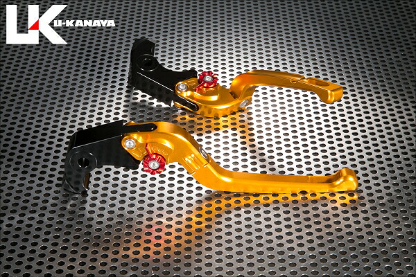 1400GTR 可倒式Rタイプ アルミビレットレバーセット（ゴールド） U-KANAYA