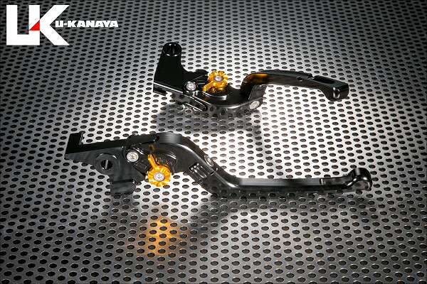 Ninja250（ニンジャ） 可倒式Rタイプ アルミビレットレバーセット（ブラック） U-KANAYA