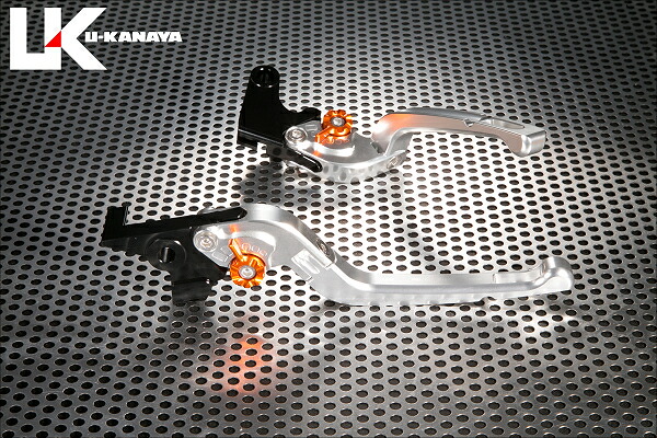 Ninja250（ニンジャ） 可倒式Rタイプ アルミビレットレバーセット（シルバー） U-KANAYA