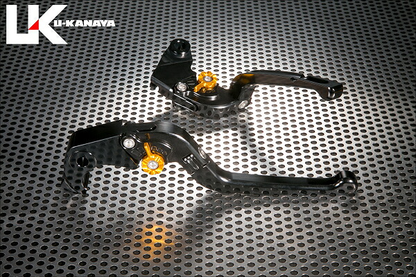 GSX-R1000（05～06年） 可倒式Rタイプ アルミビレットレバーセット（ブラック） U-KANAYA