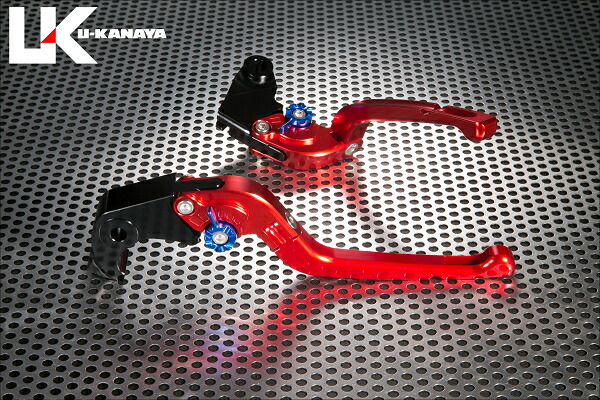 GSX-S1000(GT79A/GT79B) ～20年 可倒式Rタイプ アルミビレットレバーセット（レッド） U-KANAYA