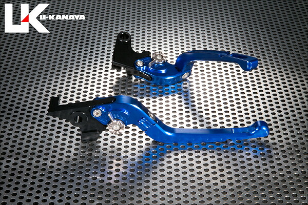 YZF-R1（09～14年） 可倒式Rタイプ アルミビレットレバーセット（ブルー） U-KANAYA