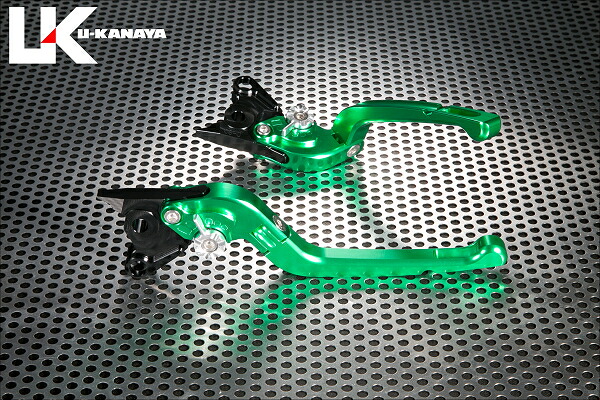 グランドマジェスティ400（SH04J） 可倒式Rタイプ アルミビレットレバーセット（グリーン） U-KANAYA