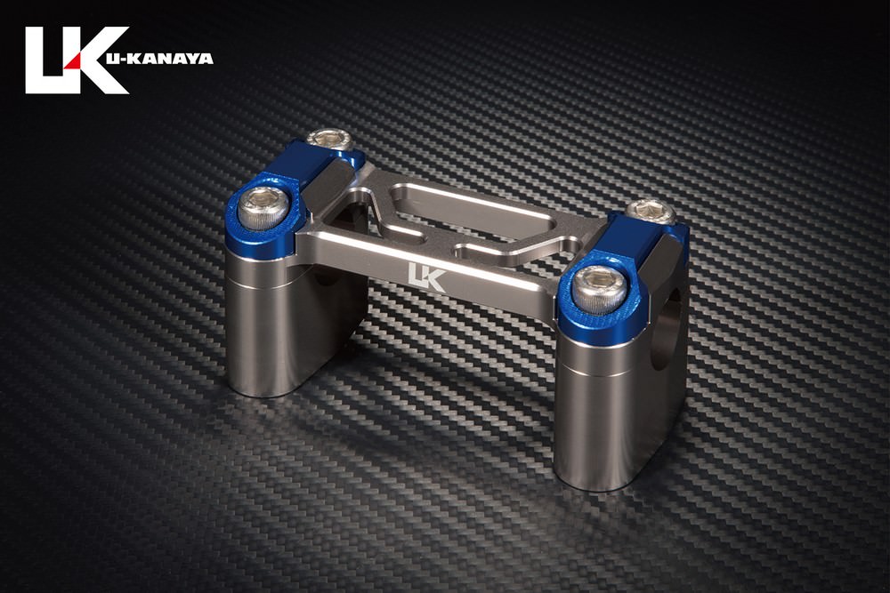 ZRX1200R/S アルミビレットハンドルクランプ （チタンカラー） U-KANAYA