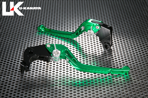 Z1000（17年） GPタイプ ロングアルミビレットレバーセット（グリーン） U-KANAYA