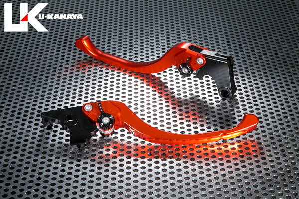 Ninja650（ニンジャ）17年 ツーリングタイプ アルミビレットレバーセット（オレンジ） U-KANAYA
