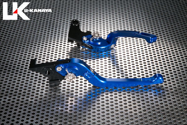 SV650(16年~) 可倒式Rタイプ アルミビレットレバーセット(ブルー) U-KANAYA