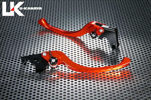 Ninja400（ニンジャ）18年 ツーリングタイプ アルミビレットレバーセット オレンジ U-KANAYA