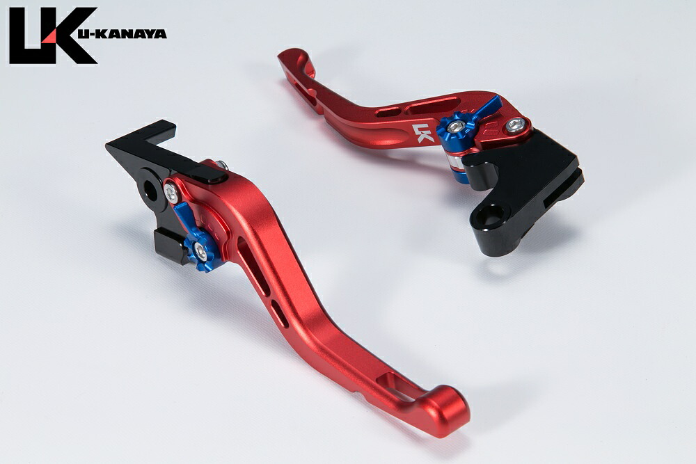 マグナ250（V-TWIN MAGNA） GPタイプ ショートアルミビレットレバーセット マットレッド U-KANAYA