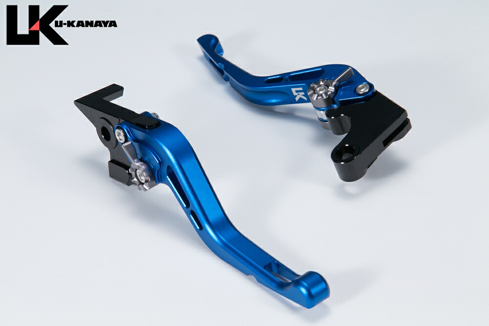 シャドウ1100（SHADOW） GPタイプ ショートアルミビレットレバーセット マットブルー U-KANAYA