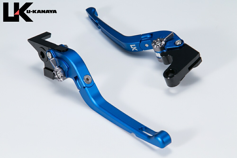 Dトラッカー125（D-TRACKER） 可倒式Rタイプ アルミビレットレバーセット マットブルー U-KANAYA