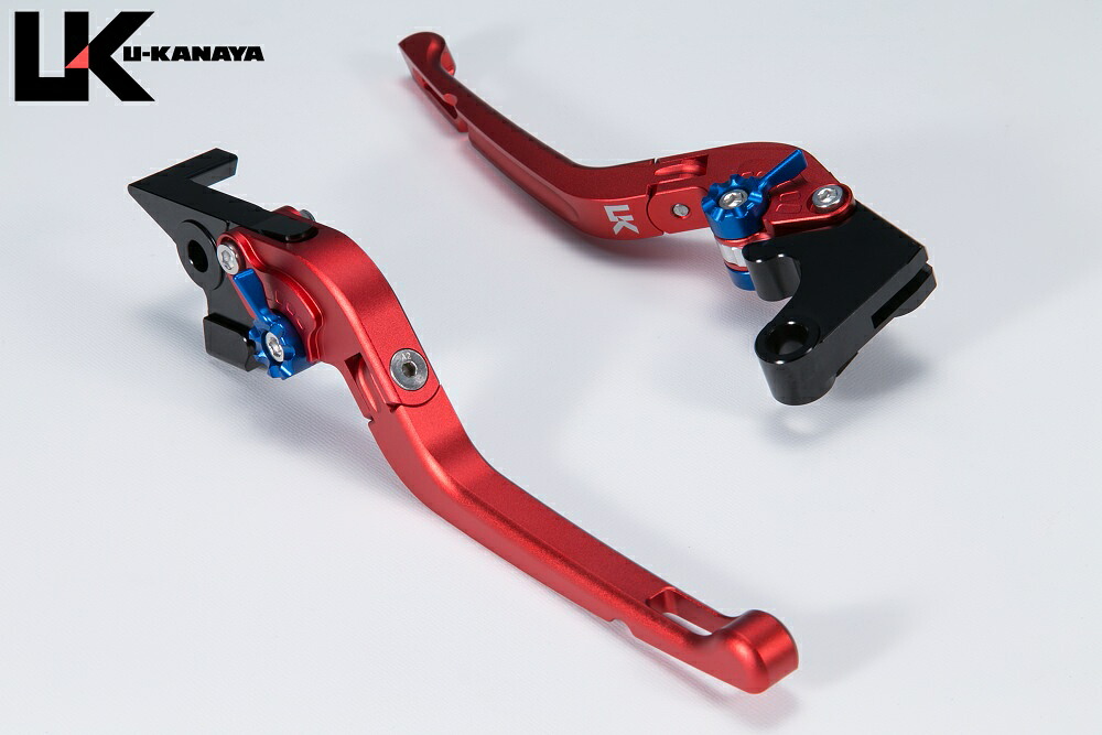 ヴェルシス1000（VERSYS）12～14年 可倒式Rタイプ アルミビレットレバーセット マットレッド U-KANAYA