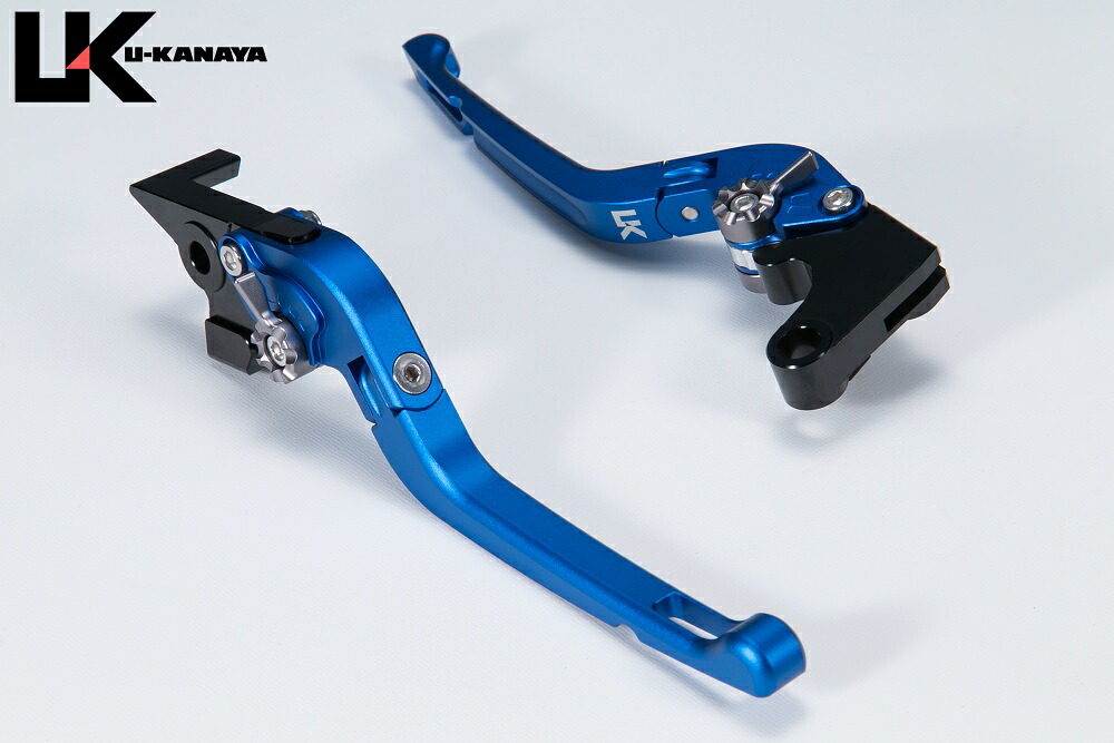 XJR400/R 可倒式Rタイプ アルミビレットレバーセット マットブルー U-KANAYA