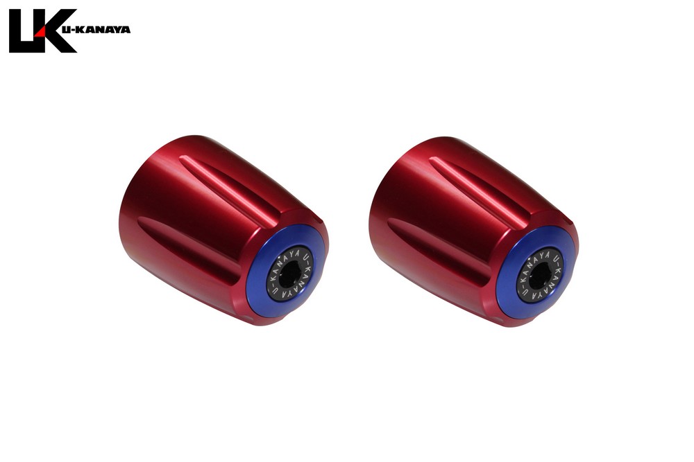 NIKEN（ナイケン） アルミビレットハンドルバーエンド グルーヴタイプ（レッド） U-KANAYA
