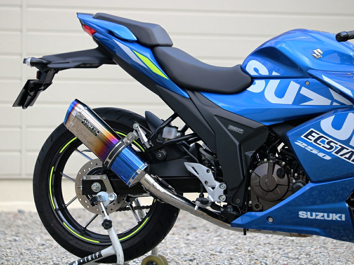 ジクサーSF250（2BK-ED22B） SS-OVAL フルエキゾーストマフラー 焼き色チタンサイレンサー仕様 JMCA認証 WR'S（ダブルアールズ）