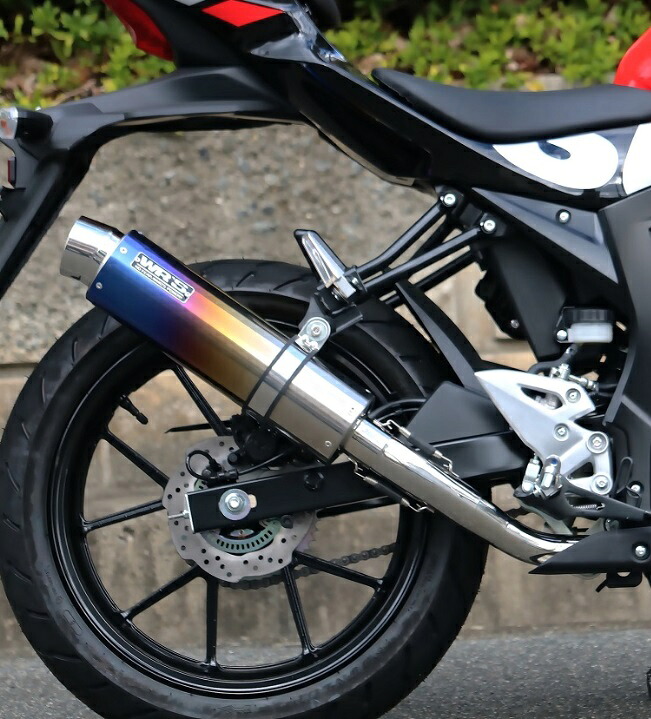 GSX-R125（8BJ-DL32D） ラウンドタイプフルエキゾーストマフラー 焼き色チタンサイレンサー JMCA認証 WR'S（ダブルアールズ）