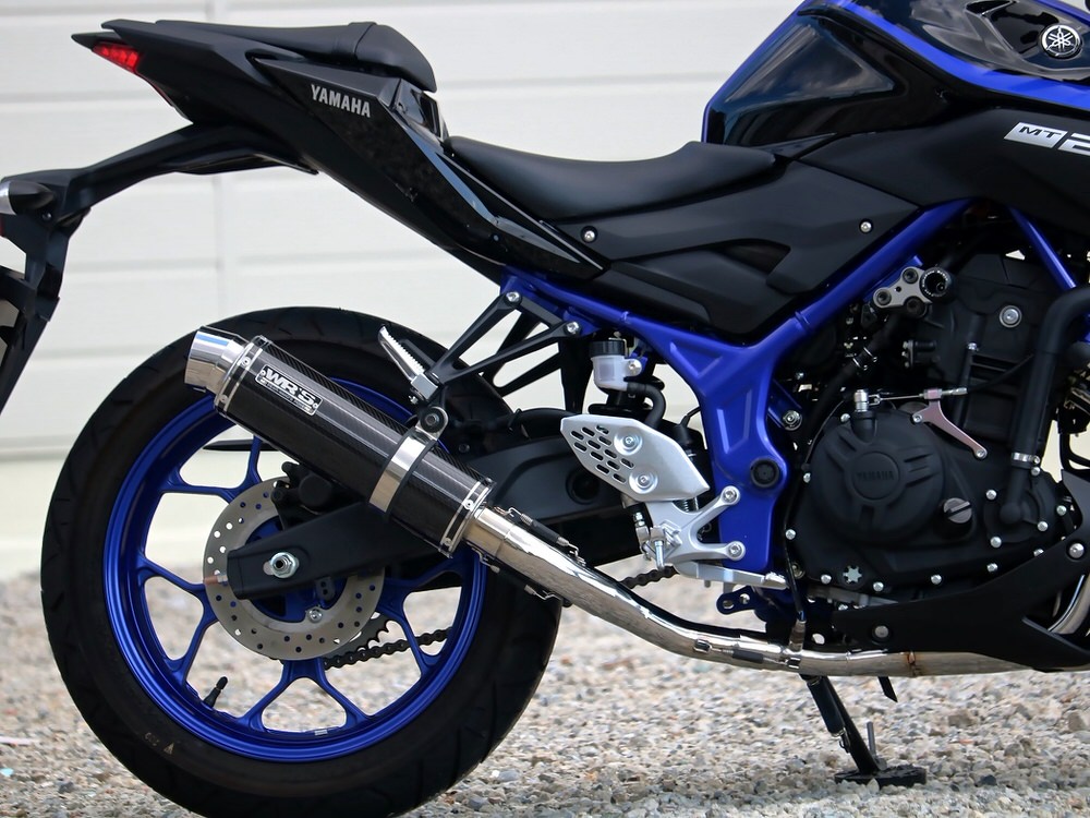MT-25（18年） ラウンドタイプ カーボンサイレンサー仕様 フルエキゾーストマフラー WR'S（ダブルアールズ）