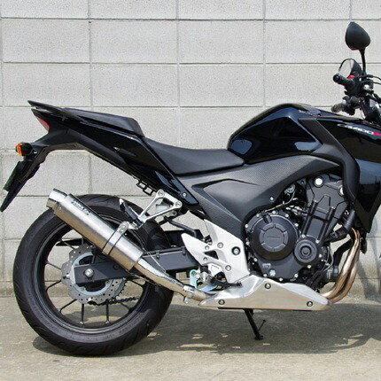 CB400F（EBL-NC47） ステンレスリヤエキゾーストマフラー チタン ラウンドタイプ WR'S（ダブルアールズ）