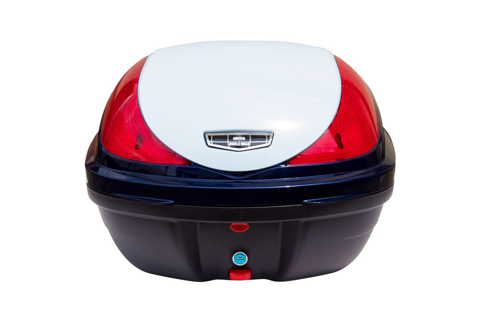スーパーカブC125 リアボックス パールカデットグレー&times;パールシュガーケンベージュ（グレー） WORLD WALK（ワールドウォーク）｜バイク メンテ館