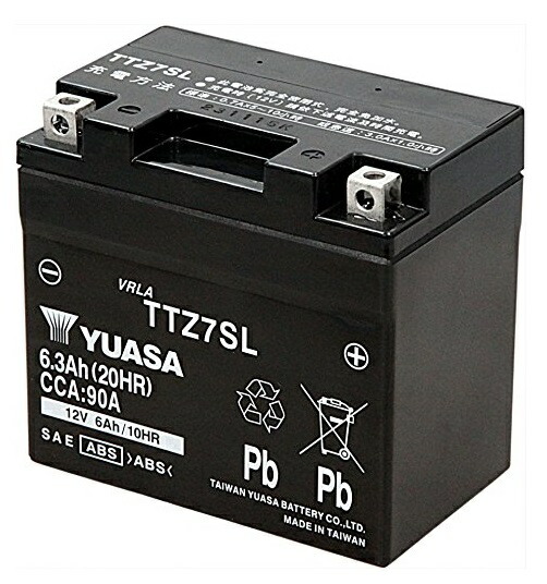 TTZ7SL（YUASA）メンテナンスフリーバッテリー 液入り充電済 台湾YUASA（YTZ7S互換）