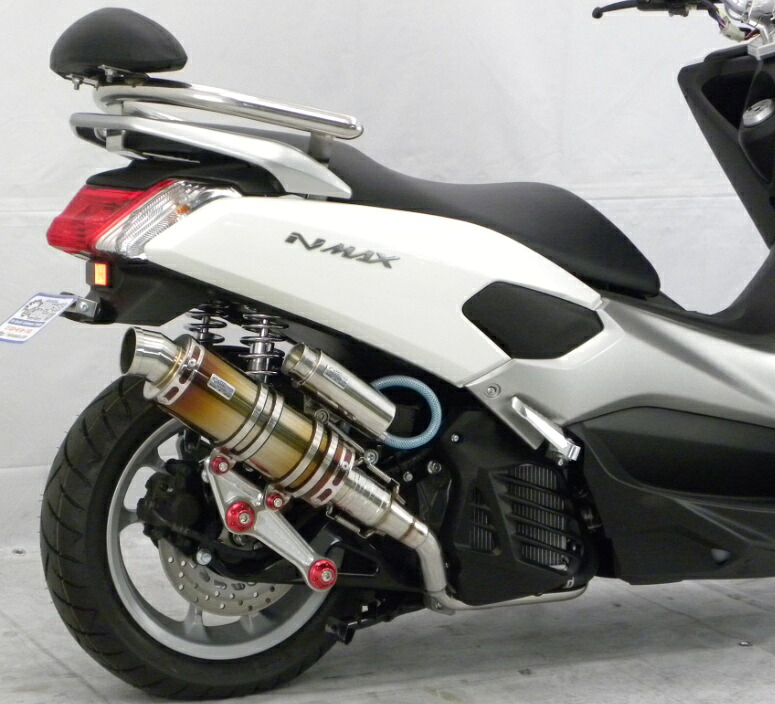 NMAX（エヌマックス）EBJ-2BJ-SED6J・EBJ-SE86J アニバーサリーマフラー スポーツタイプ チタン ビレットステー/ブラック ボルトキャップ/ブラック ウイルズウィン（WirusWin）