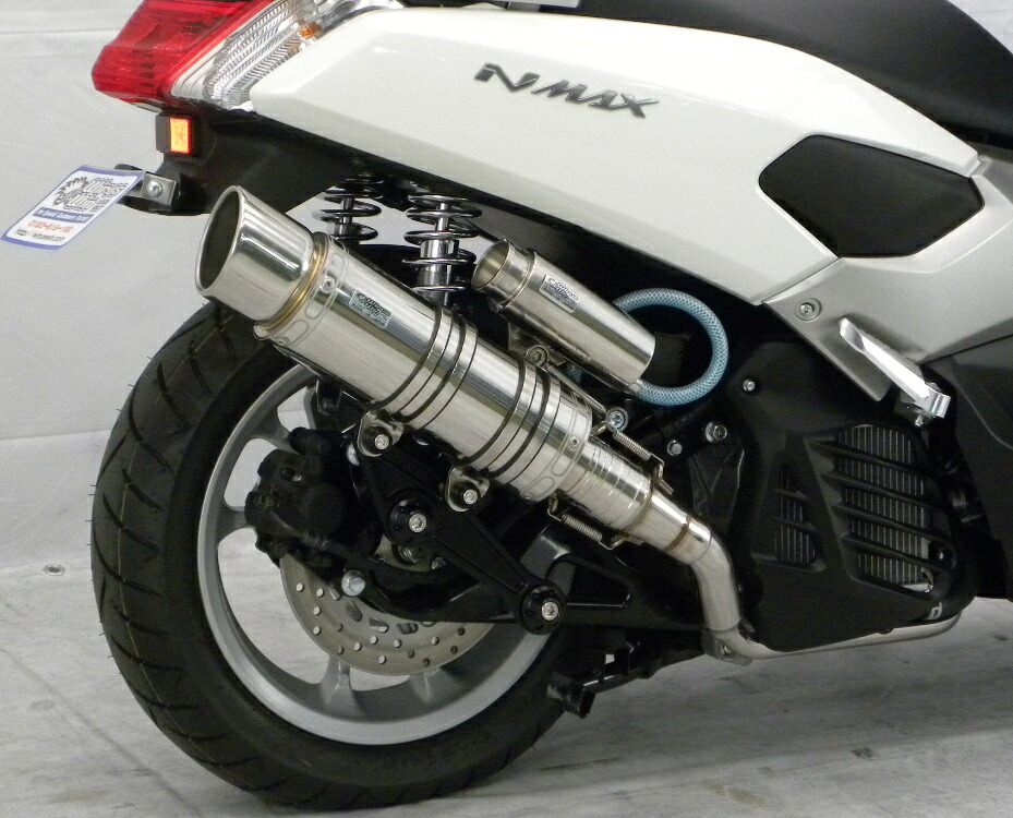 NMAX（2BJ-SED6J・EBJ-SE86J） アニバーサリーマフラー ポッパータイプ ステンレス ビレットステー/シルバー ボルトキャップ/ゴールド ウイルズウィン（WirusWin）