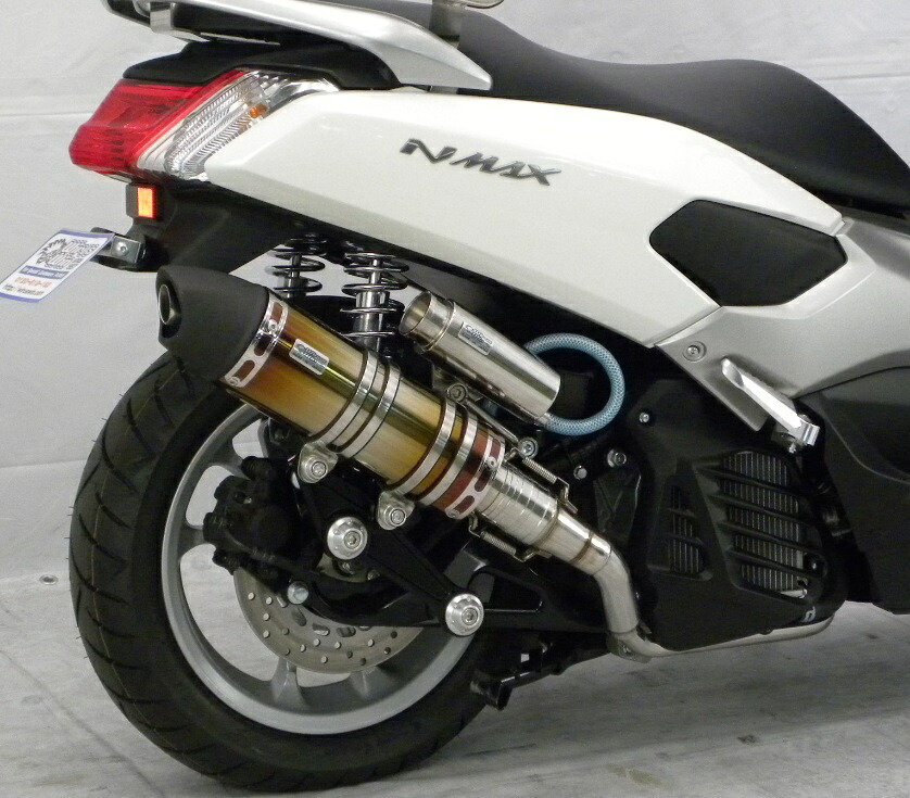 NMAX（エヌマックス）EBJ-2BJ-SED6J・EBJ-SE86J アニバーサリーマフラー ユーロタイプ チタン ビレットステー/シルバー ボルトキャップ/レッド ウイルズウィン（WirusWin）