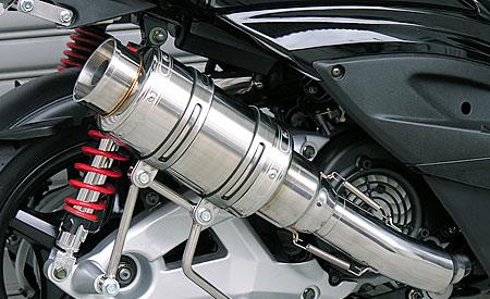 シグナスX（2型）台湾仕様 O2センサー装着車 アトミックショートマフラー バズーカータイプ ステンレス ウイルズウィン（WirusWin）
