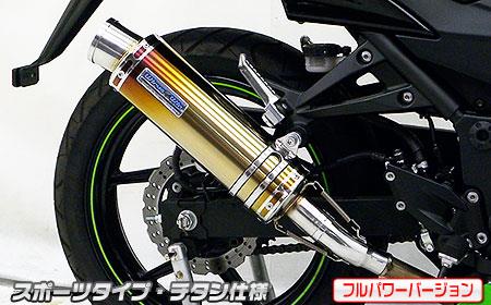 Ninja250R（ニンジャ）JBK-EX250K スリップオンマフラー スポーツタイプ チタン（フルパワーバージョン） ウイルズウィン（WirusWin）