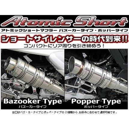 シグナスX(1型)国内SE12J アトミックショートマフラーポッパータイプ シルバーカーボン仕様 ウイルズウィン(WirusWin)