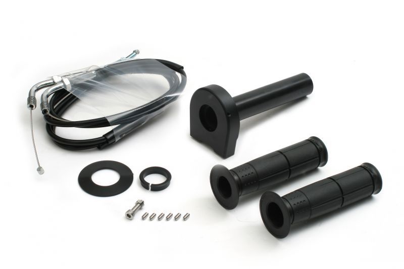 アクティブ 1062132 汎用スロットルキット タイプ2 メッキ金具 ブラック 巻取φ28 1050mm｜バイクマン　店