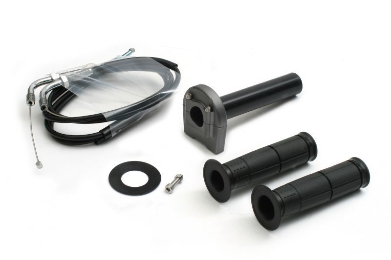 アクティブ 1063133 汎用スロットルキット タイプ3 メッキ金具 ガンメタ 巻取φ28 1050mm｜バイクマン　店