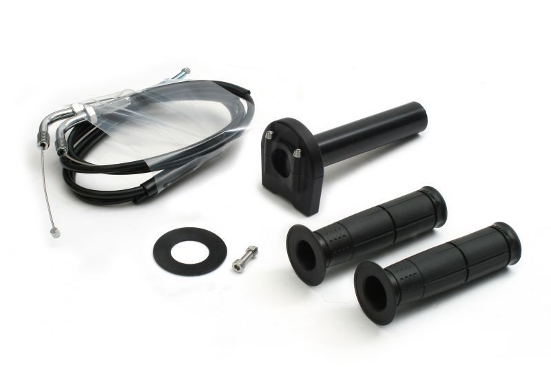 アクティブ 1063322 汎用スロットルキット タイプ3 メッキ金具 ブラック 巻取φ36 900mm｜バイクマン　店