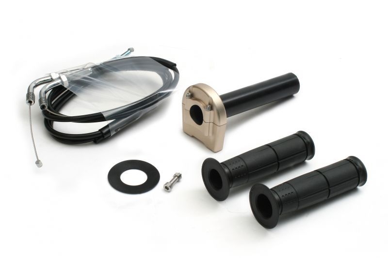 アクティブ 1063684 汎用スロットルキット タイプ3 メッキ金具 チタンゴールド 巻取φ44 800mm｜バイクマン　店