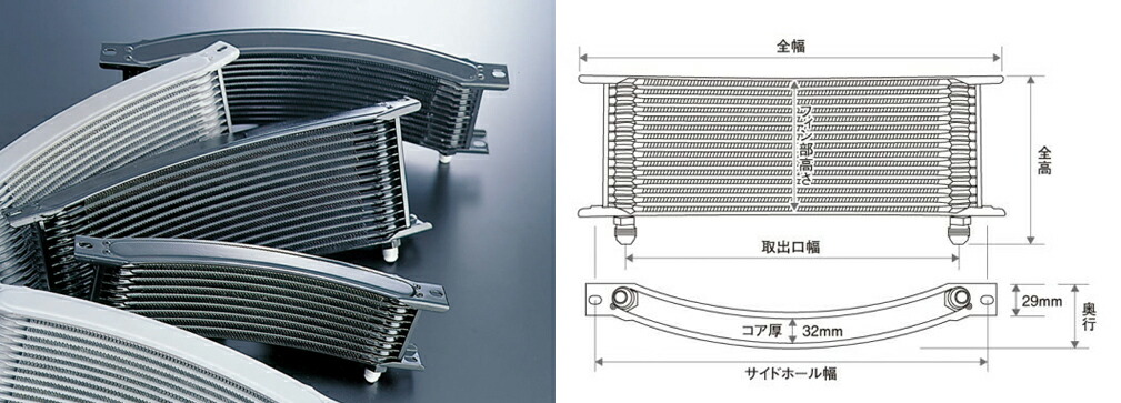 楽天市場】ACTIVE アクティブ 汎用ストレートオイルクーラーコア本体