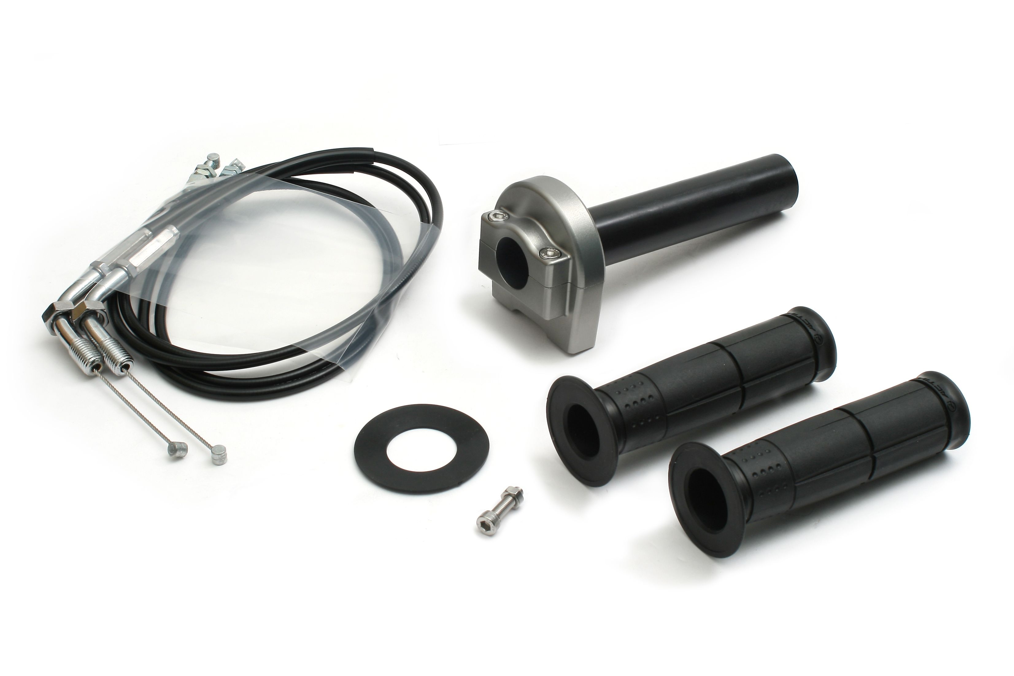 アクティブ 1068732 スロットルキット タイプ1 メッキ金具 ガンメタ 巻取φ42 1050mm TMRキャブレターキット専用｜バイクマン　店