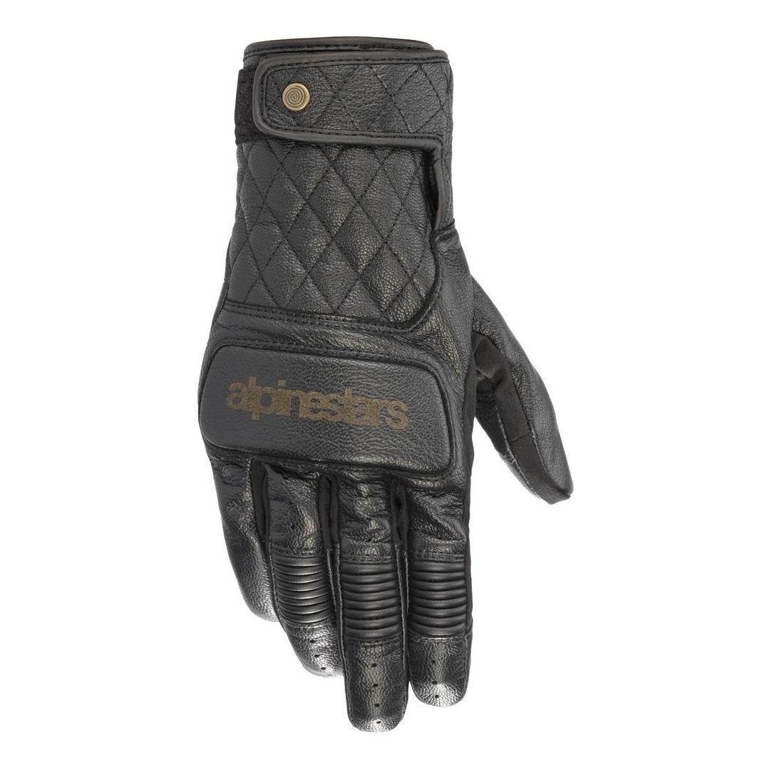 アルパインスターズ 8059175198458 BRASS LEATHER GLOVE 10 ブラック XL バイク グローブ 手袋 レザー プロテクター スマホ タッチ