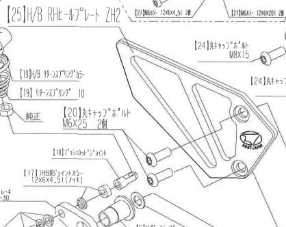 BEET 9120-KF6-20 ヒールガードプレート(R) Z H2 バイク｜バイクマン　店