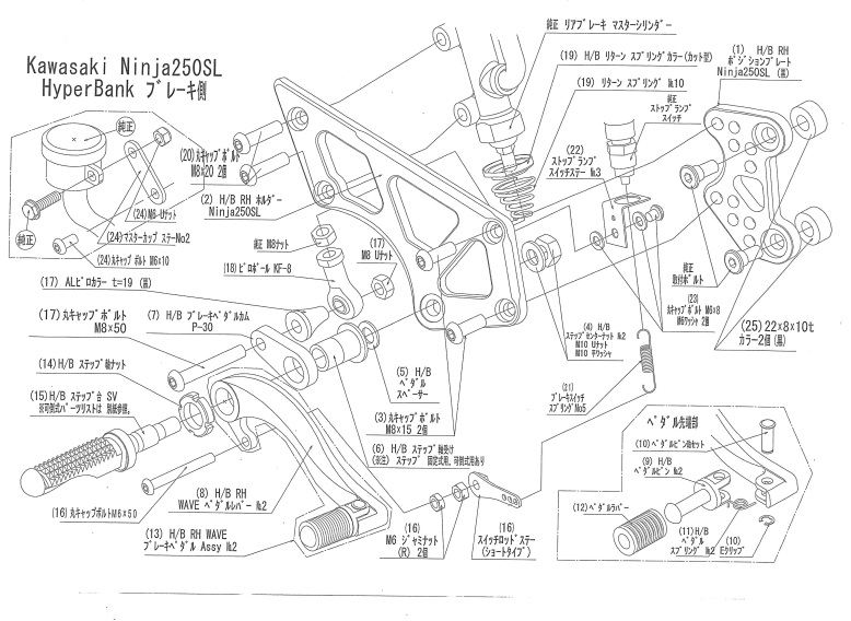 BEET 9022-KD2-09 ハイパーバンク RH ホルダー ニンジャ250SL ビート バイク パーツ ハイパーバンク ブレーキ側 ニンジャ