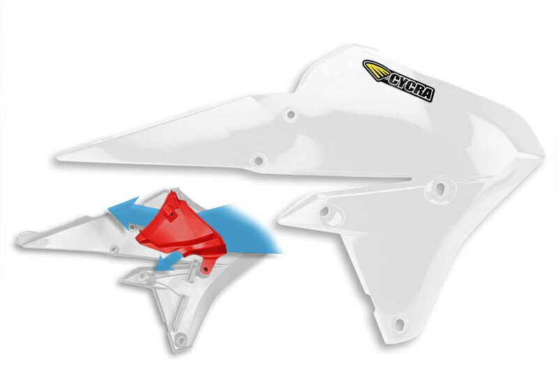 CYCRA サイクラ 1CYC-1779-42 パワーフロー インテークラジエターシュラウド ホワイト YZ250F/YZ450F ボンサイモト