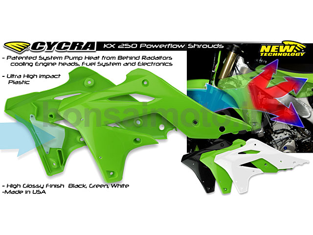 CYCRA サイクラ 1865-42 パワーフロー インテークラジエターシュラウド ホワイト KXF250 ボンサイモト