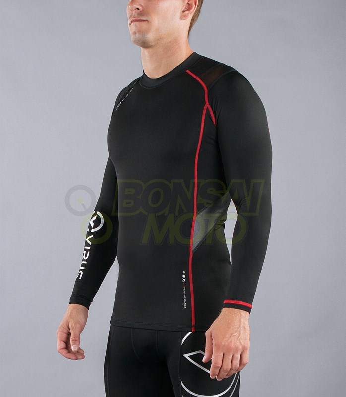 VIRUS ヴァイラス FSW110723-BLK-m Xフォーム コンプレッションロングスリーブ(SiO5X) メンズ ブラック M 長袖 インナー 下着 ボンサイモト