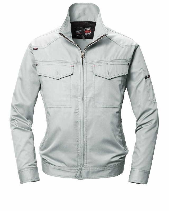 BURTLE バートル 1101 長袖ジャケット シルバー 4Lサイズ 春夏用 メンズ 上着 ブルゾン 制電ケア 作業服 作業着 ユニホーム 1101シリーズ