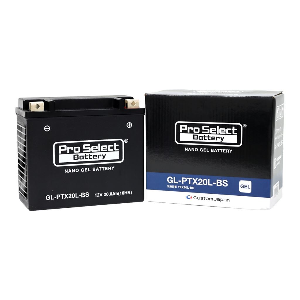 プロセレクト PSB110 GL-PTX20L-BS ナノ・ジェルバッテリー(YTX20L-BS互換) 液入充電済 ジェルタイプ X20L 1個 バイク用 カスタムジャパン