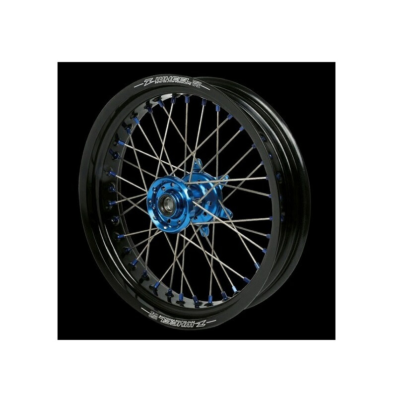 Z-Wheel ｽﾞｨｰｳｨｰﾙ W27-17012 AR1ﾓﾀｰﾄﾞﾎｲｰﾙｷｯﾄ ﾌﾛﾝﾄ 17×3.50 ﾌﾞﾙｰﾊﾌﾞ/ﾌﾞﾗｯｸﾘﾑ/ﾌﾞﾙｰﾆｯﾌﾟﾙ YZ125/YZ125X ﾀﾞｰﾄﾌﾘｰｸ